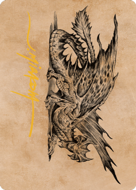 Ancient Brass Dragon Art Card (#49) (Gold Signature) | Commander Legends: Battle for Baldur's Gate