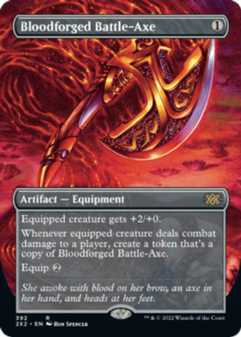 Bloodforged Battle-Axe (Borderless Art foil) | Double Masters 2022