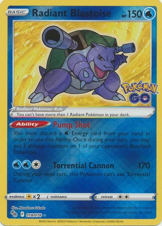 Pokemon GO 018/078 Radiant Blastoise