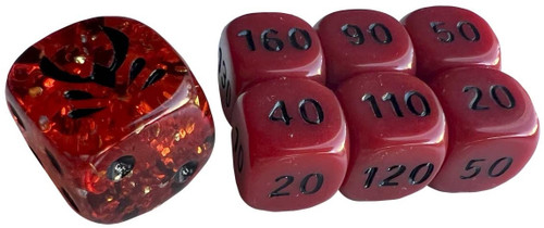 SWSH Lost Origin Red w/ Yellow Speckles & Red (small) Dice