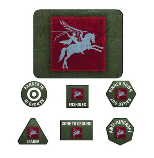 Flames of War - 6th Airborne Tokens (x20) & Objectives (x2)