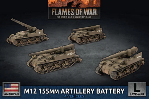 Flames of War - M12 155mm Artillery Battery (x4)