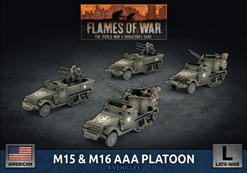 Flames of War - M15 & M16 AAA Platoon (x4 Plastic)
