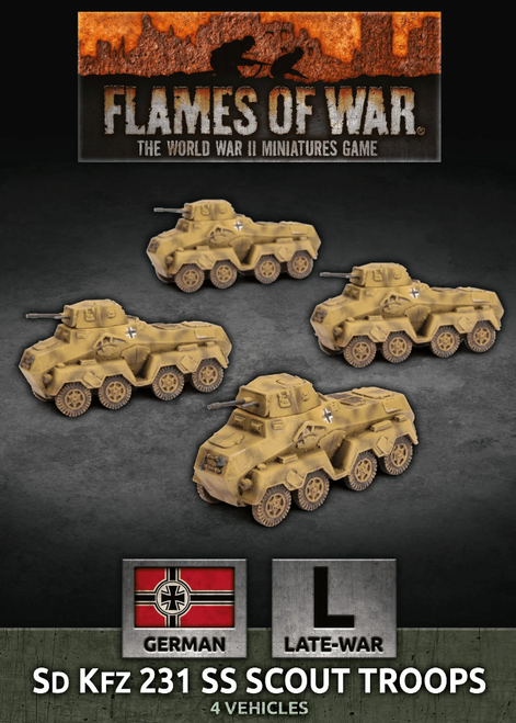 Flames of War - Sd Kfz 231 SS Scout Troop (x4)