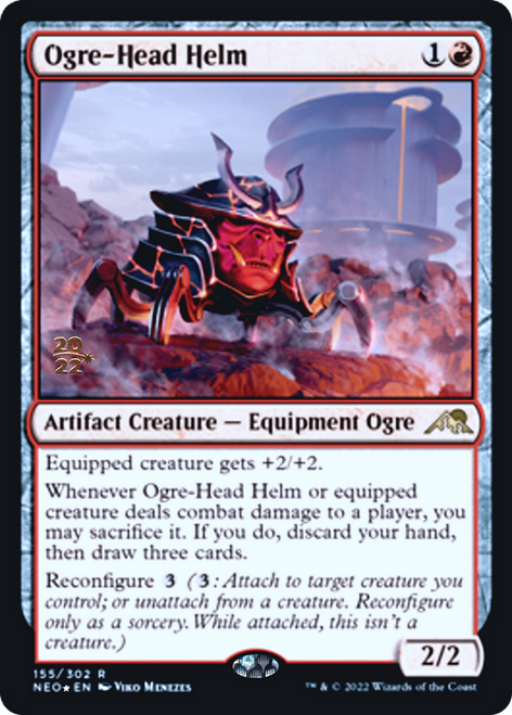 Ogre-Head Helm (Prerelease foil) | Kamigawa: Neon Dynasty