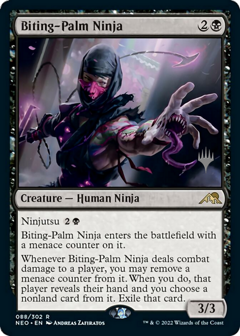 Biting-Palm Ninja (Promo Pack foil) | Kamigawa: Neon Dynasty