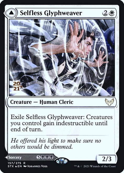 Selfless Glyphweaver // Deadly Vanity (Strixhaven: School of Mages Prerelease foil) | Strixhaven: School of Mages