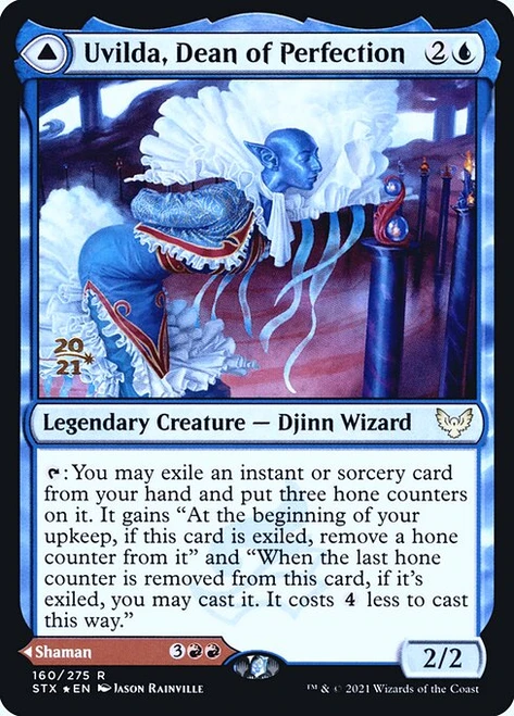 Uvilda, Dean of Perfection // Nassari, Dean of Expression (Strixhaven: School of Mages Prerelease foil)