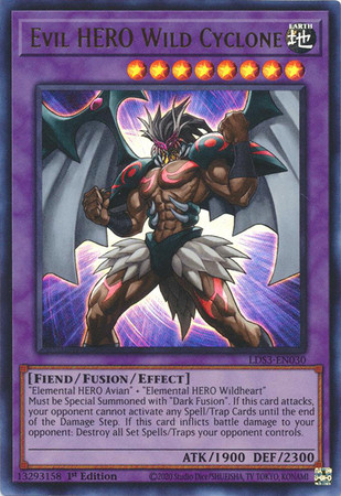 LDS3-EN030 Evil HERO Wild Cyclone (Gold)