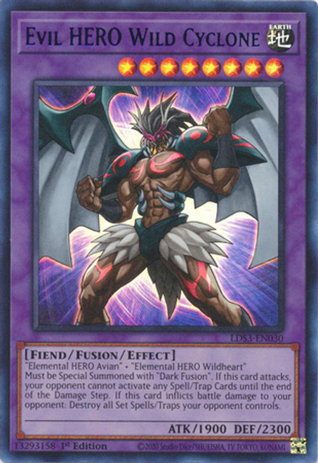 LDS3-EN030 Evil HERO Wild Cyclone (Blue)