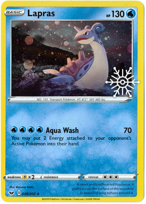 Sword & Shield (Base) 048/202 Lapras (Cosmo Holo w/ Snowflake Stamp)