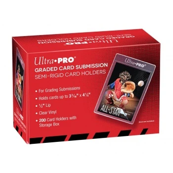 Semi Rigid 1/2" Lip Tall Sleeves (200) for graded card submissions