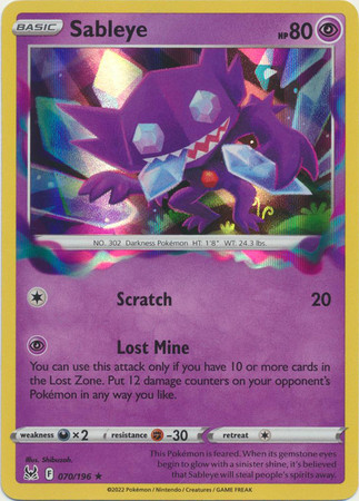SWSH Lost Origin 070/196 Sableye (Holo)