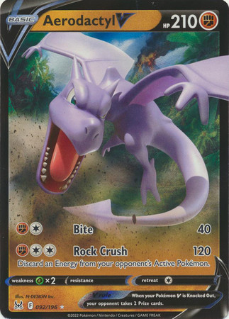 SWSH Lost Origin 092/196 Aerodactyl V (Half Art)