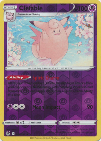 SWSH Lost Origin 063/196 Clefable (Reverse Holo)