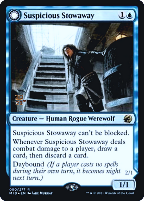 Suspicious Stowaway // Seafaring Werewolf (Prerelease foil) | Innistrad: Midnight Hunt