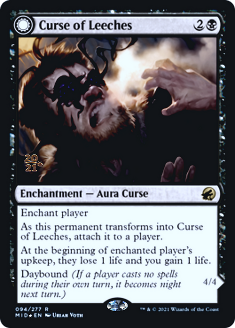 Curse of Leeches // Leeching Lurker (Prerelease foil)