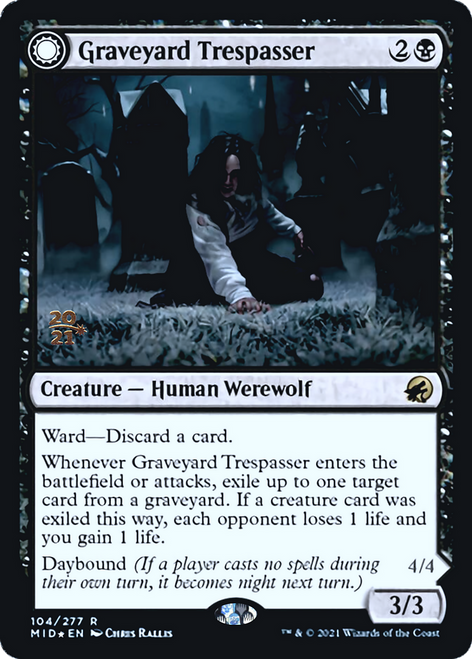 Graveyard Trespasser // Graveyard Glutton (Prerelease foil) | Innistrad: Midnight Hunt