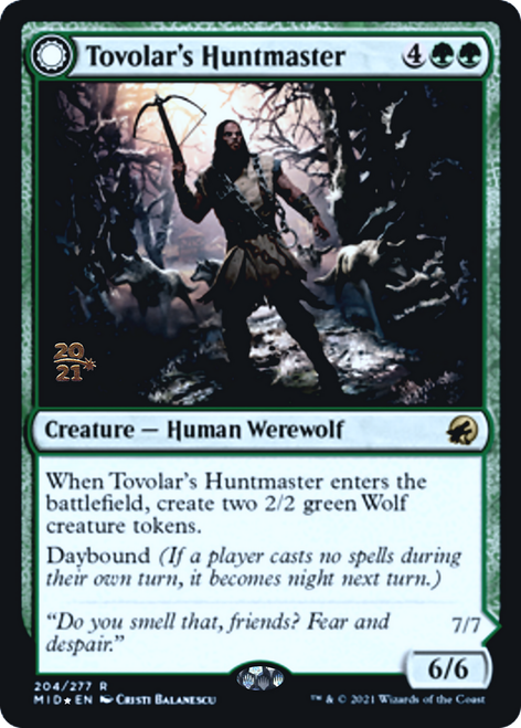 Tovolar's Huntmaster // Tovolar's Packleader (Prerelease foil)