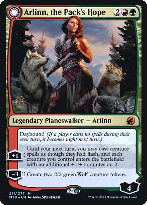Arlinn, the Pack's Hope // Arlinn, the Moon's Fury (Prerelease foil)
