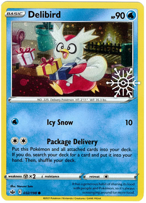 Chilling Reign 032/198 Delibird (Cosmo Holo w/ Snowflake Stamp)