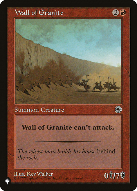 Wall of Granite (The List Reprint) | Portal