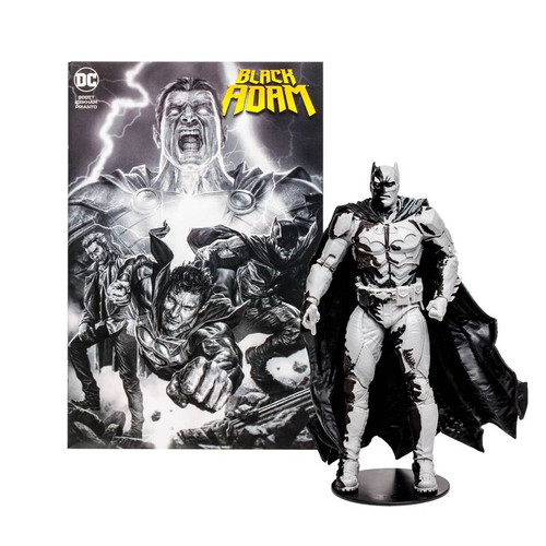 Page Punchers: Batman (Line Art Variant) 7-Inch figure with Black Adam Comic