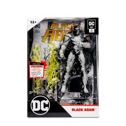 Page Punchers: Black Adam (Line Art Variant) 7-Inch figure with Black Adam Comic