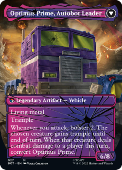 Optimus Prime, Hero // Optimus Prime, Autobot Leader (Shattered Glass Frame foil)