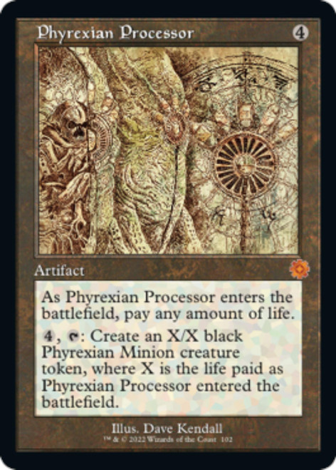 Phyrexian Processor (Schematic Art) | The Brothers' War Retro Artifacts