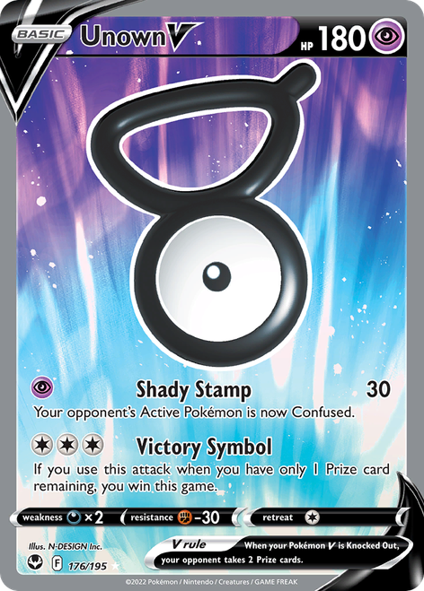 SWSH Silver Tempest 176/195 Unown V (Full Art)