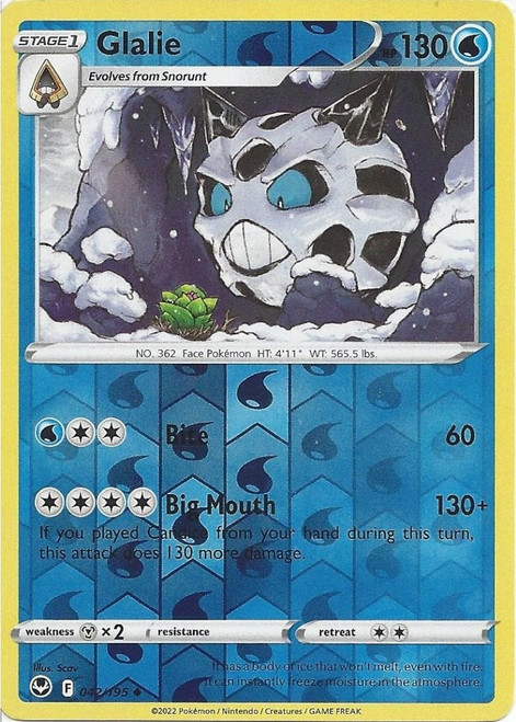 SWSH Silver Tempest 042/195 Glalie (Reverse Holo)