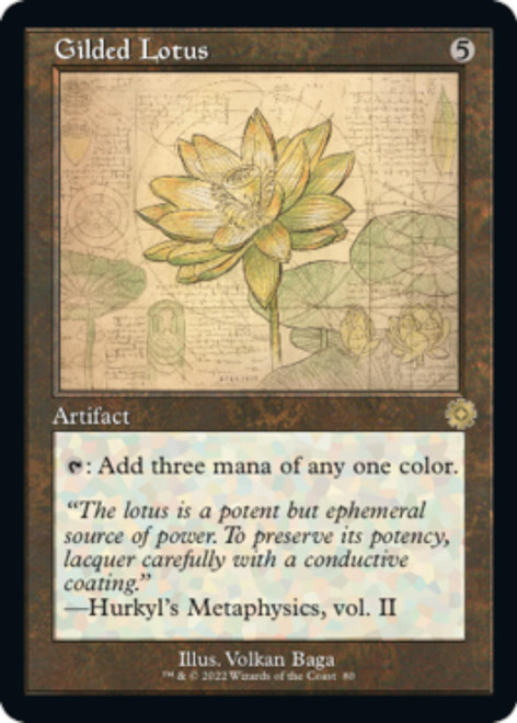Gilded Lotus (Schematic Art foil) | The Brothers' War Retro Artifacts
