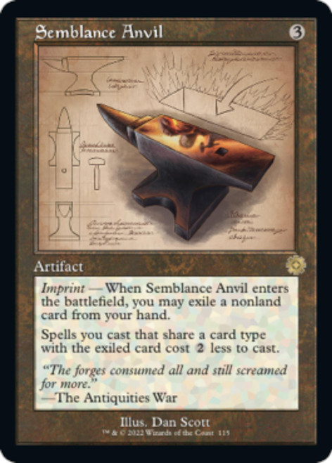 Semblance Anvil (Schematic Art foil) | The Brothers' War Retro Artifacts