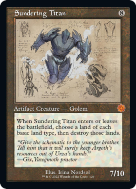 Sundering Titan (Schematic Art foil) | The Brothers' War Retro Artifacts