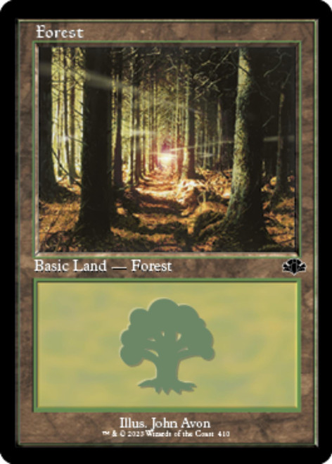 Forest #410 (Retro Frame foil) | Dominaria Remastered