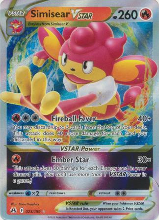 Crown Zenith 023/159 Simisear VSTAR (Full Art)