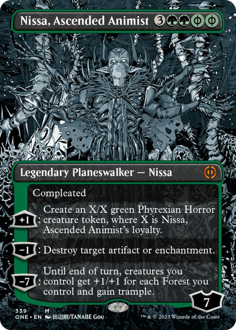 Nissa, Ascended Animist (Borderless Manga) | Phyrexia: All Will Be One