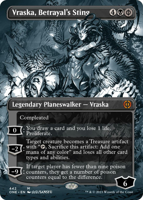 Vraska, Betrayal's Sting (Borderless Manga Compleat foil) | Phyrexia: All Will Be One