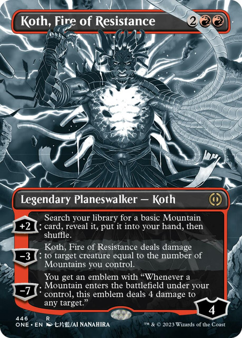 Koth, Fire of Resistance (Borderless Manga Compleat foil) | Phyrexia: All Will Be One