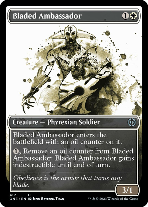 Bladed Ambassador (Borderless Ichor Compleat foil) | Phyrexia: All Will Be One