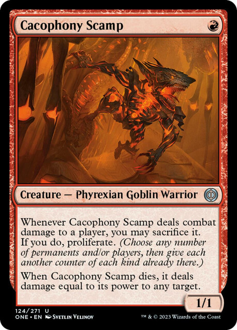 Cacophony Scamp (foil) | Phyrexia: All Will Be One