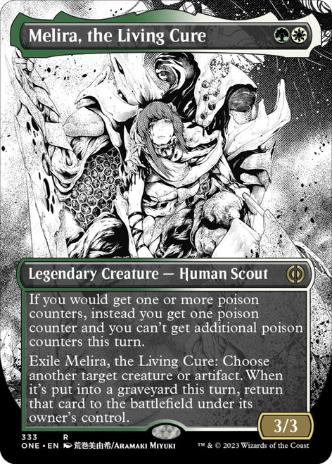 Melira, the Living Cure (Borderless Manga foil) | Phyrexia: All Will Be One