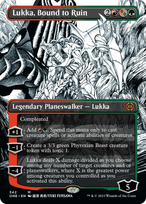Lukka, Bound to Ruin (Borderless Manga foil) | Phyrexia: All Will Be One
