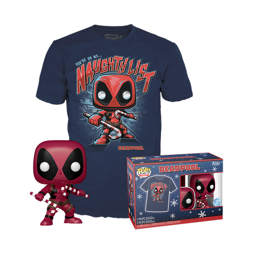 POP! & Tee: Marvel - Deadpool (With Candy Canes) (Metallic) & T-Shirt set