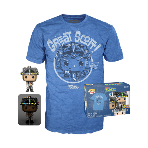 POP! & Tee: Back to the Future - Doc with Helmet (Glow in the Dark) & T-Shirt set