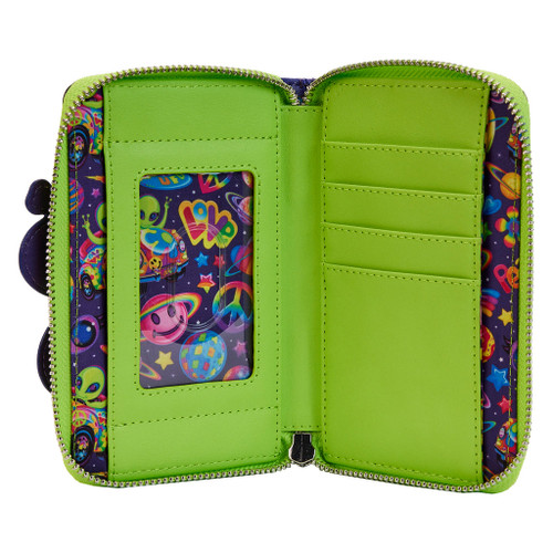Lisa Frank: Cosmic Alien Ride Glow Zip Around Wallet