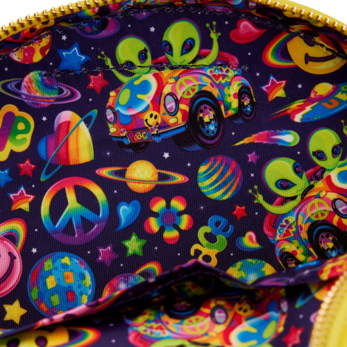 Lisa Frank: Yellow Rainbow Ring Saturn Crossbody Bag