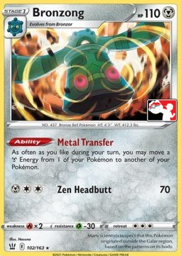 Battle Styles 102/163 Bronzong (Prize Pack League Promo Non-Holo)