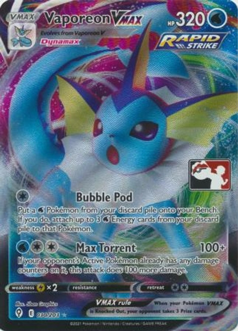 Evolving Skies 030/203 Vaporeon VMAX (Prize Pack League Promo)